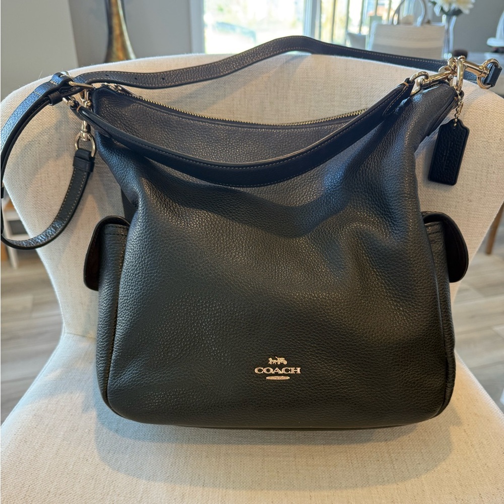 Coach Black Leather Shoulder Bag